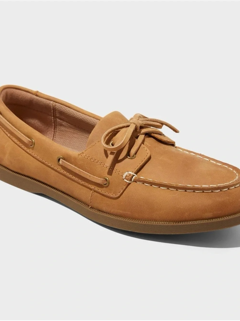Goodfellow & Co Chestnut Tan Nubuck Boat Shoe b129s